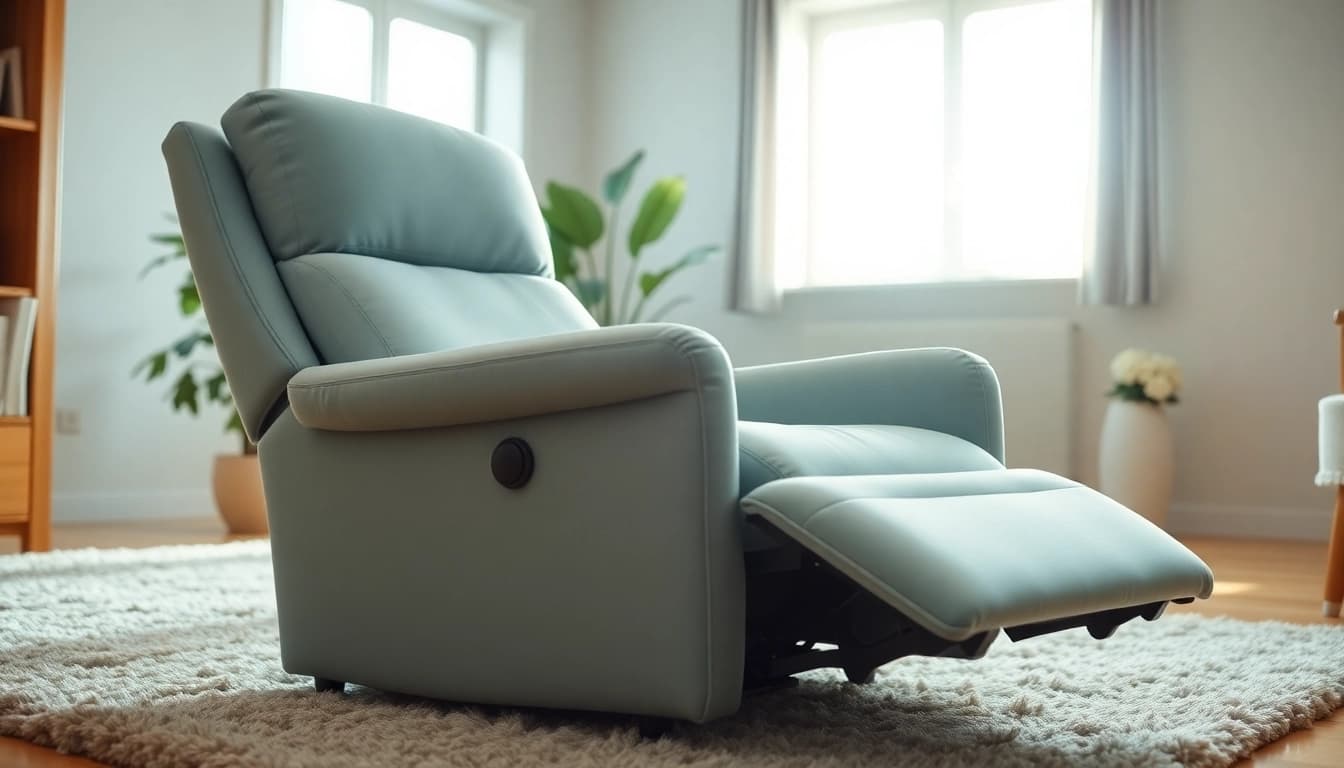 A stylish sleep chair recliner inviting relaxation in a cozy living room setting.