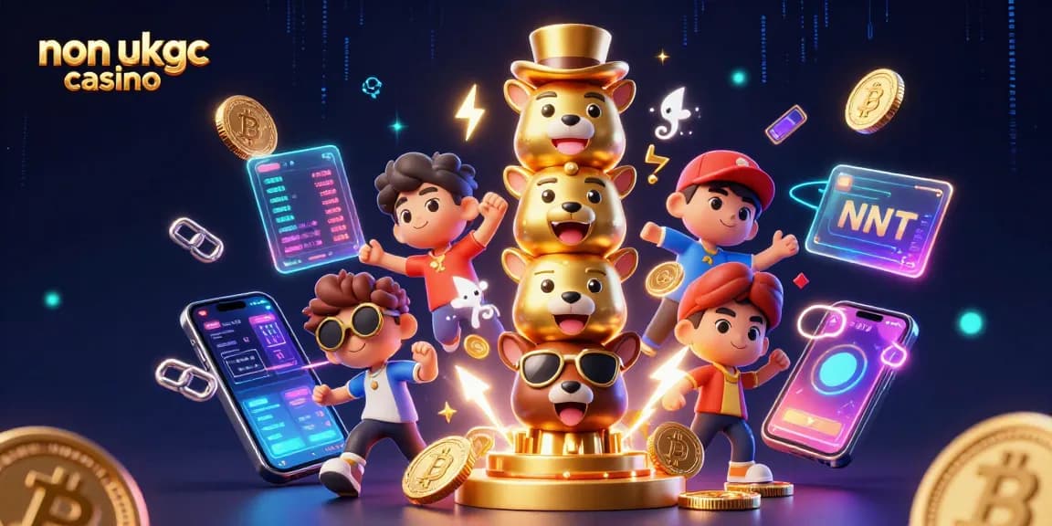 Play exciting games at non ukgc casino with vibrant 3D totem pole and crypto elements