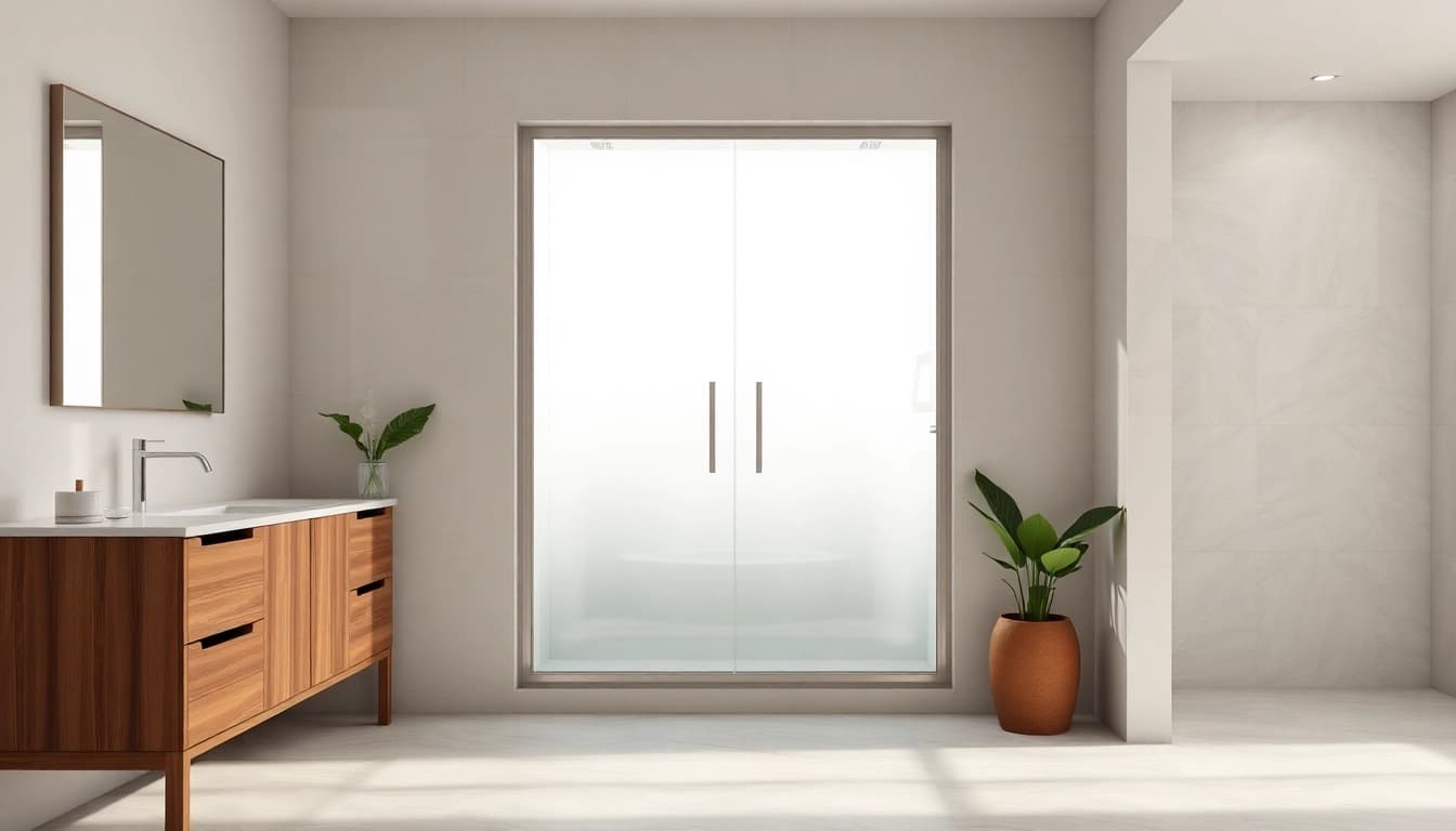 Showcasing elegant shower doors in a modern bathroom with sleek design elements.