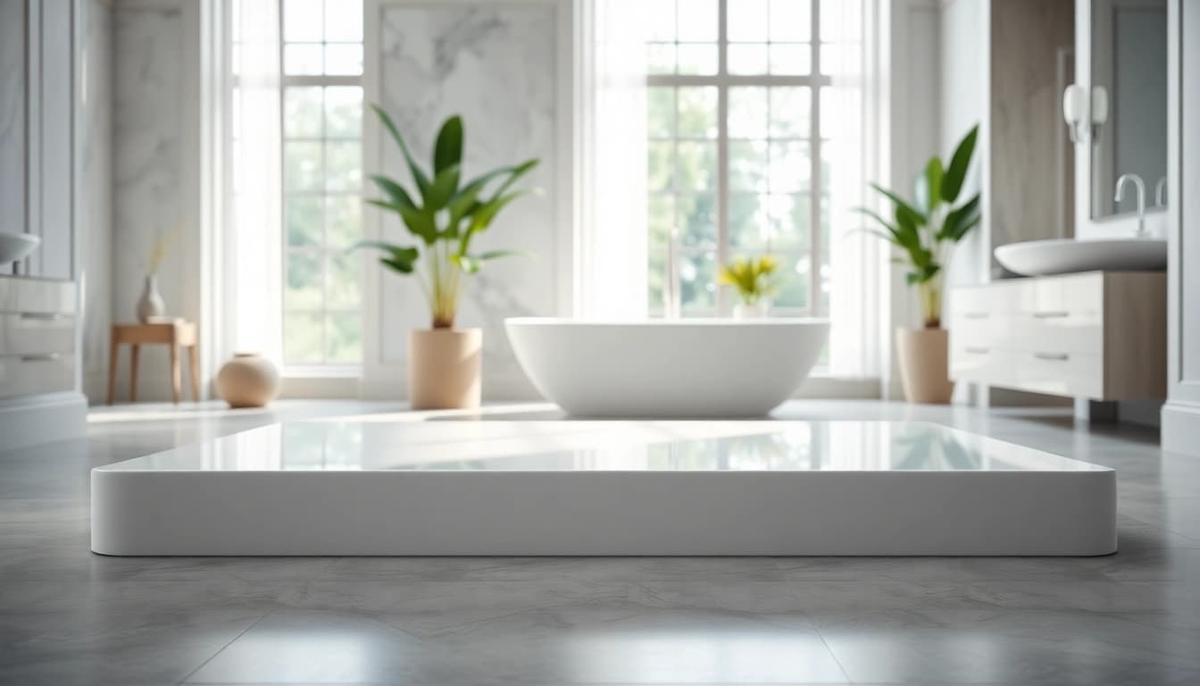 Explore elegant shower bases set in a luxurious bathroom environment, reflecting style and sophistication.