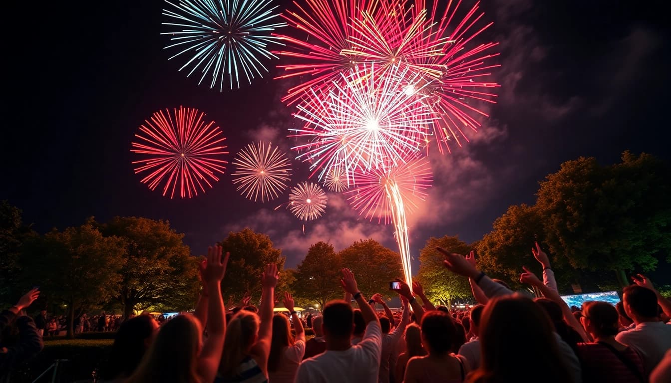 Enjoy spectacular views of cheap fireworks near me lighting up the night sky.