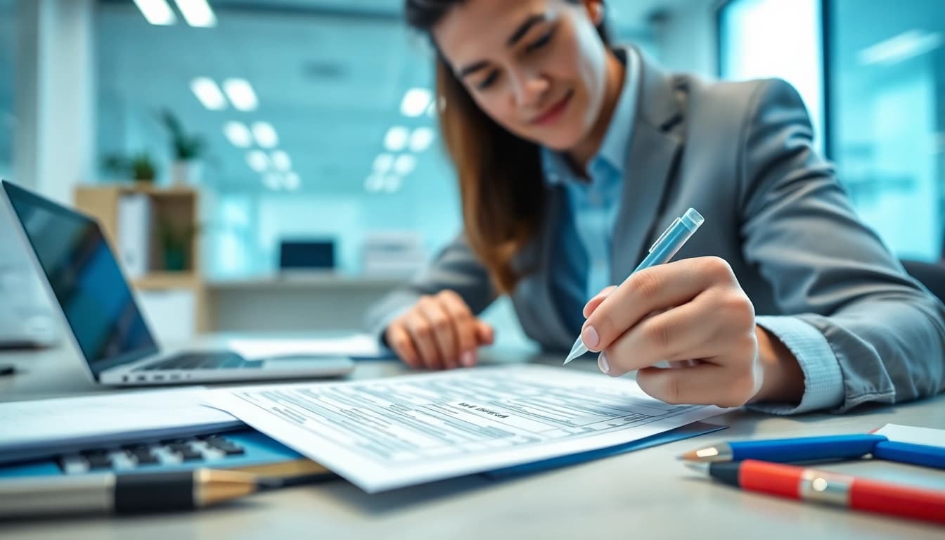 Filling out the eta uk application form in a professional office setting