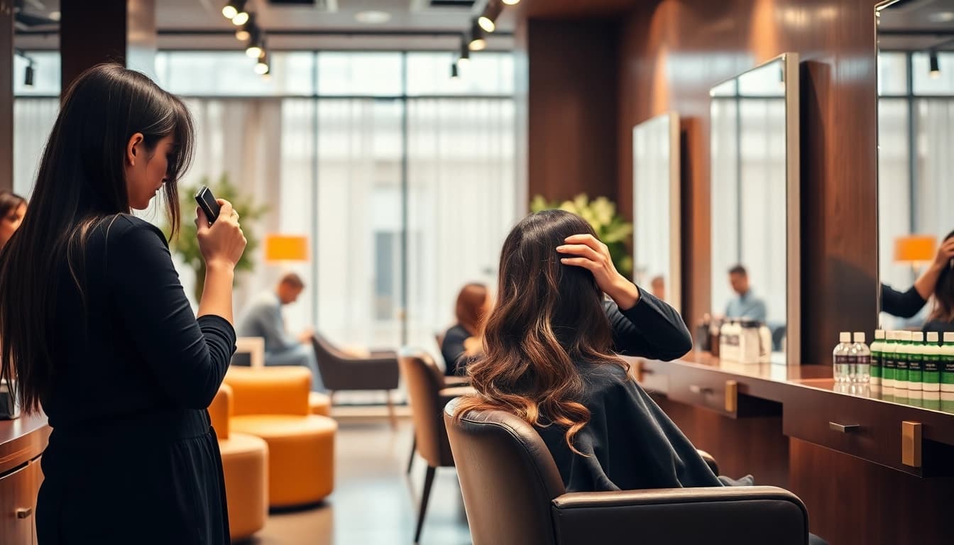 Professional hair salons offering luxury styling services in an inviting atmosphere.