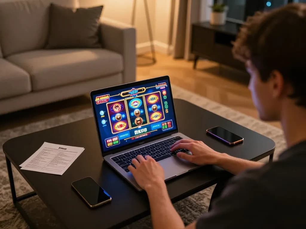 Engaging in strategic gameplay on rikvip with vibrant screen displays in modern living room.