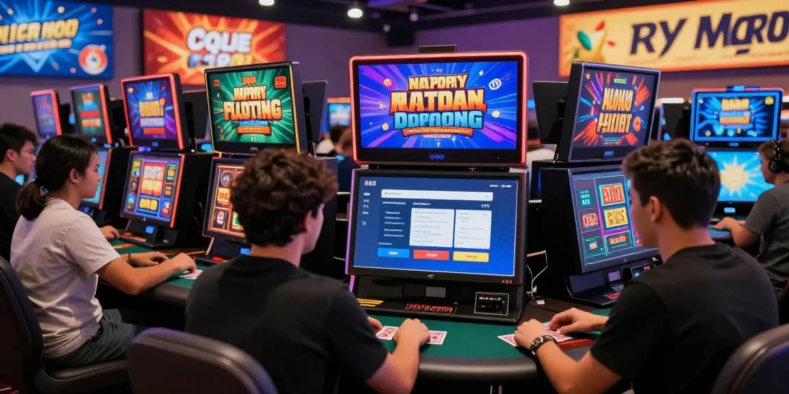 Players enjoying online games at casinos that accept credit cards in a vibrant digital environment.