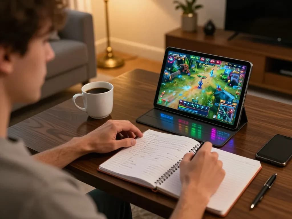 Player enjoying online gaming at home on a tablet, showcasing exciting gameplay with GG88 interface.