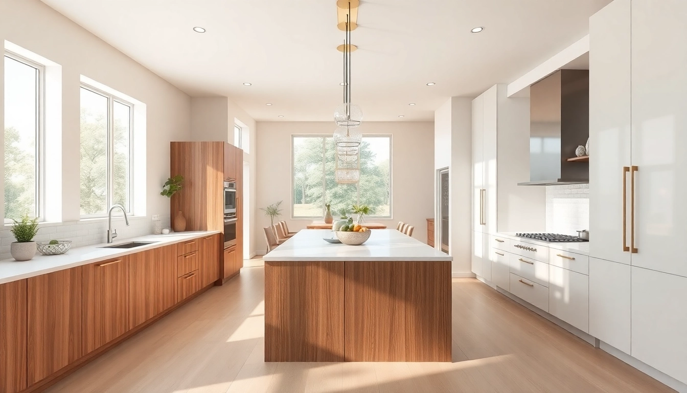 Transform your space with a kitchen remodel near me featuring modern design elements and warm ambiance.