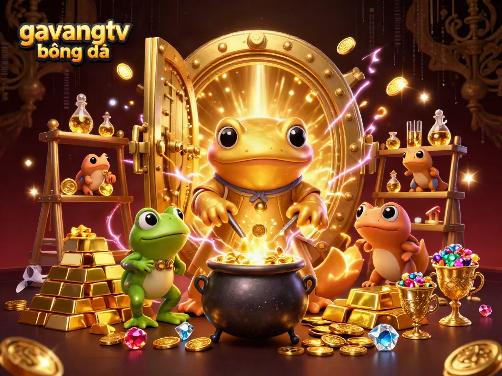 Experience thrilling action with gavangtv bóng đá in this dynamic 3D illustration, featuring rich casino elements.