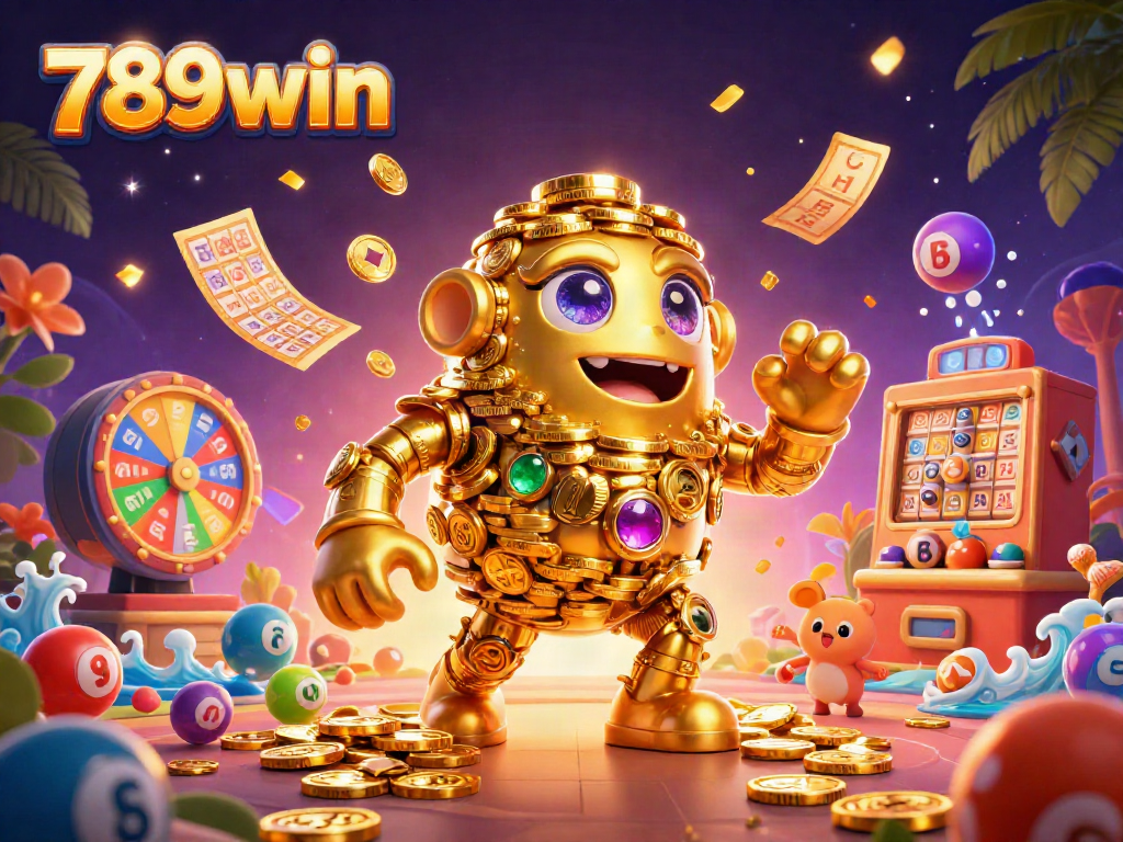 Engage with 789win through a vibrant casino scene showcasing dynamic lottery elements and golden animations.