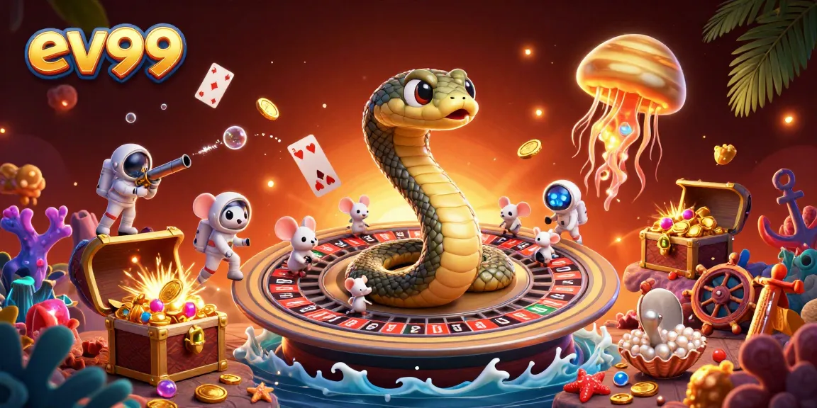 Spin and win with ev99 in a vibrant 3D cosmic casino scene featuring exciting betting action.