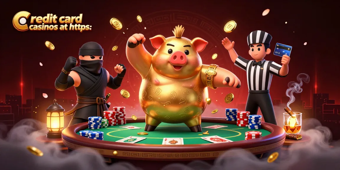 Engaging scene showcasing credit card casinos at https: with vibrant characters and casino elements celebrating gameplay.