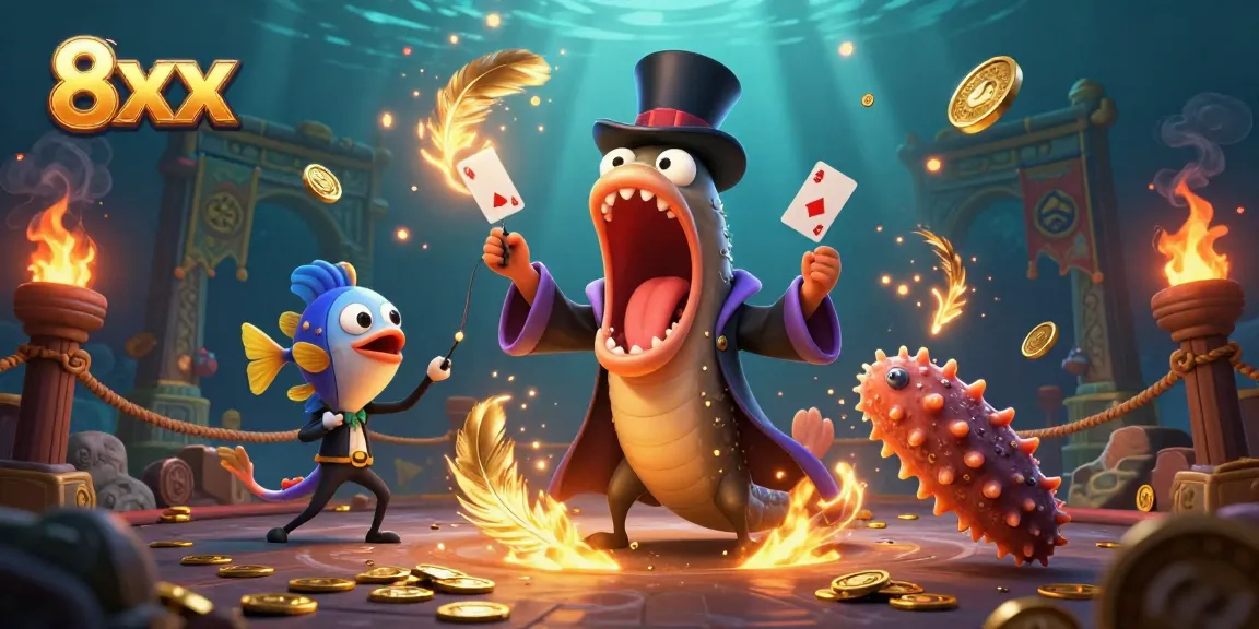 Win spectacular prizes at 8xx, where deep-sea eels perform stunning card tricks.