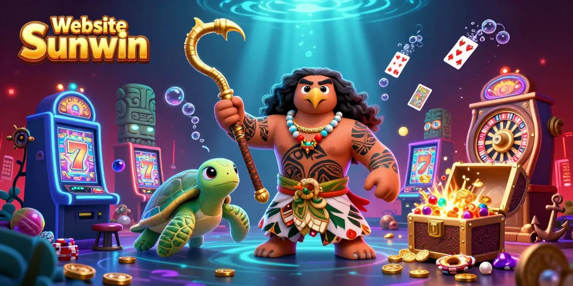Visualize the thrilling action at Website Sunwin with colorful casino elements and engaging characters.